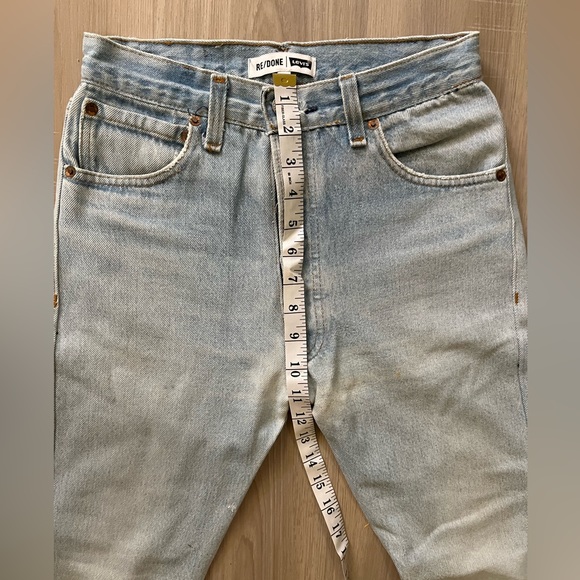 Redone vintage levi’s 501 size 24 high rise straight cropped jeans - Picture 5 of 16